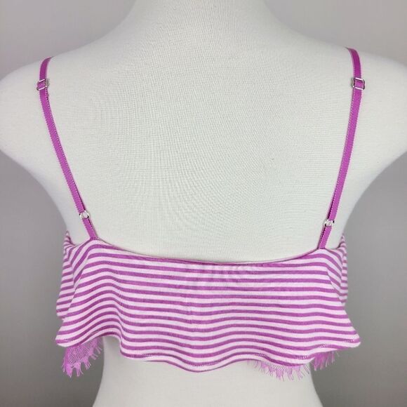Joe's Jeans Purple Orchid Stripe Popover Lace Bralette XS - Picture 9 of 16